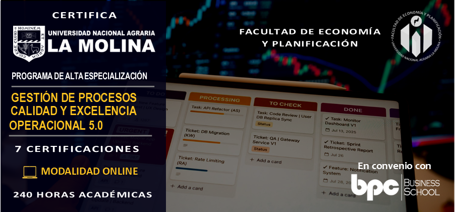 PAE en Gestión de Procesos, Calidad y Excelencia Operacional 5.0